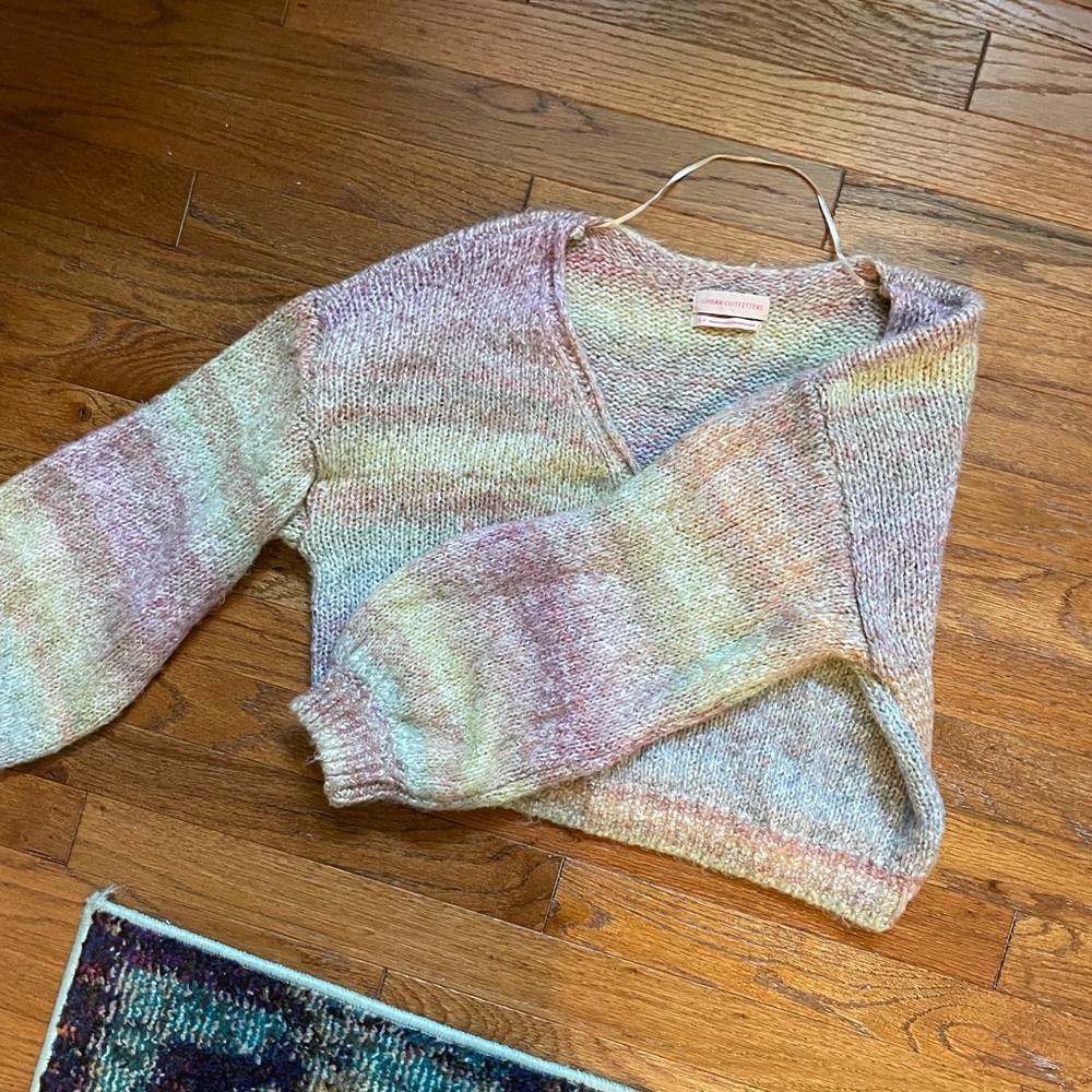 urban outfitter cropped rainbow sweater